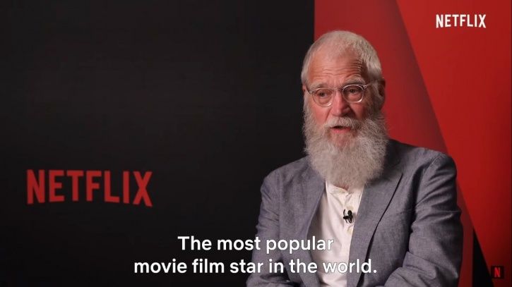 David Letterman introduces him as “the most popular movie film star in the world.”
