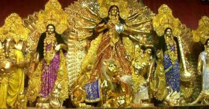 Durga Idol Doorga Murti Statue Heart Of A Mother Golden Color 6.5 cm Height