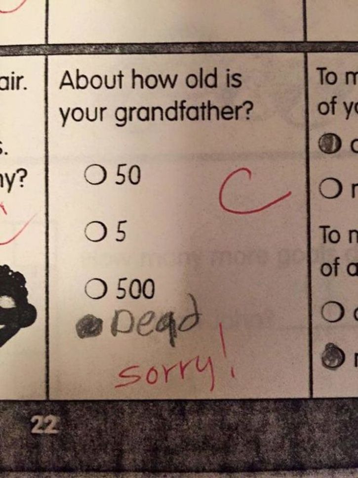 kids funny homework answers