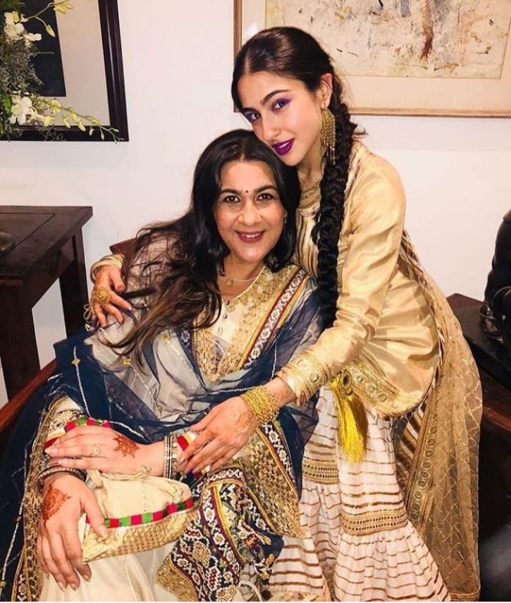 Sara Ali Khan with her mother Amrita Singh.
