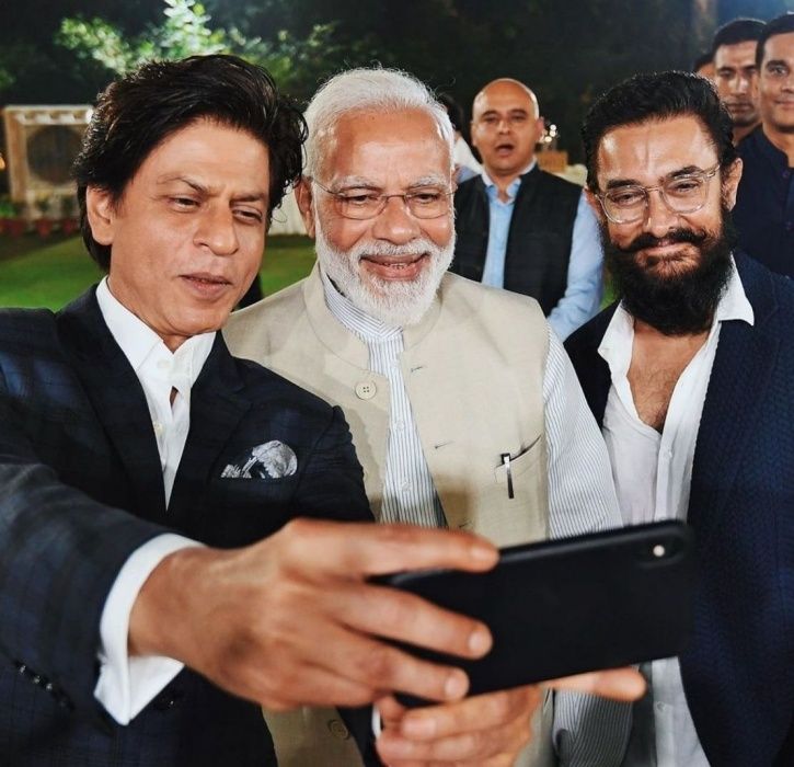 Shah Rukh Khan, Aamir Khan with PM Narendra Modi at Change Within Meet. South Indian industry ignore