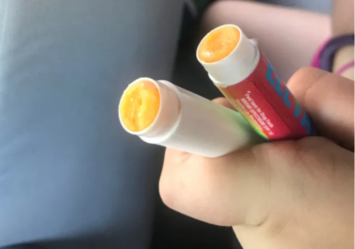 girl filled tube with cheese