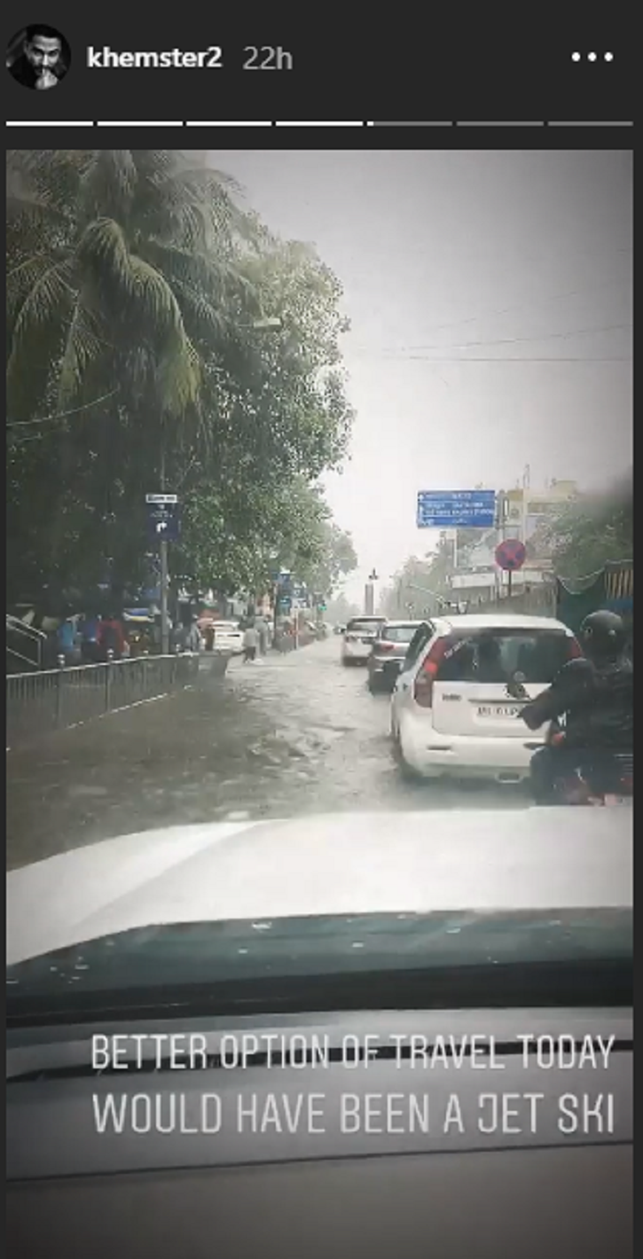 Kunal Kemmu and Bipasha Basu stuck in Mumbai rains.