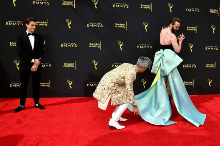 ‘Put a bow on that ass,’ wrote Jonathan Van Ness, who has always been openly gay, on Instagram as he