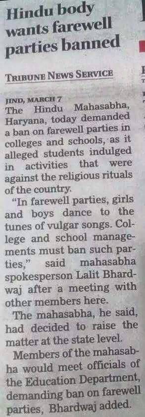 Ban On Farewell Parties In Colleges?