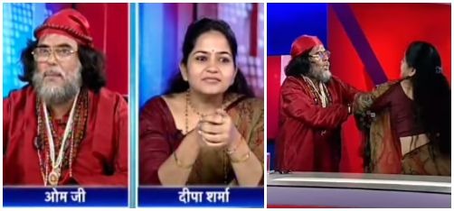 Watch: Lady Astrologer Slaps Baba On Live TV Show
