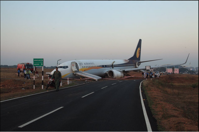 Jet Airways Flight From Goa To Mumbai Skids Off  Runway
