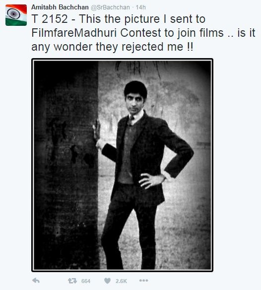 Amitabh Bachchan Just Tweeted An Old Pic For Which He Got Rejected!