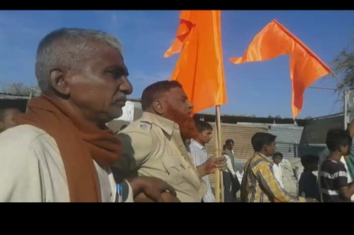Muslim Cops Attacked And Forced To Carry Saffron Flag In Latur