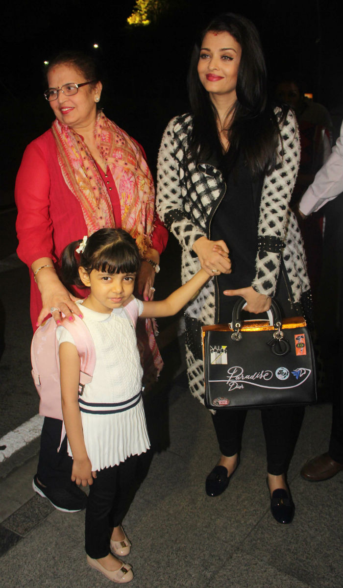 Aishwarya Rai Bachchan Spotted Leaving For Cannes With Her Daughter And Mom