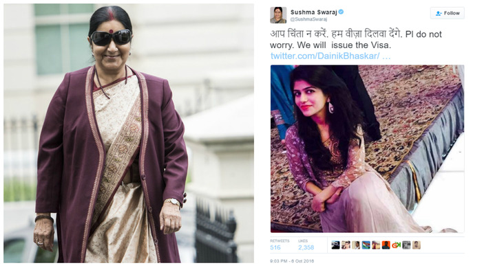 Sushma Swaraj Helps Pakistani Bride With Visa To Marry Jodhpur Groom