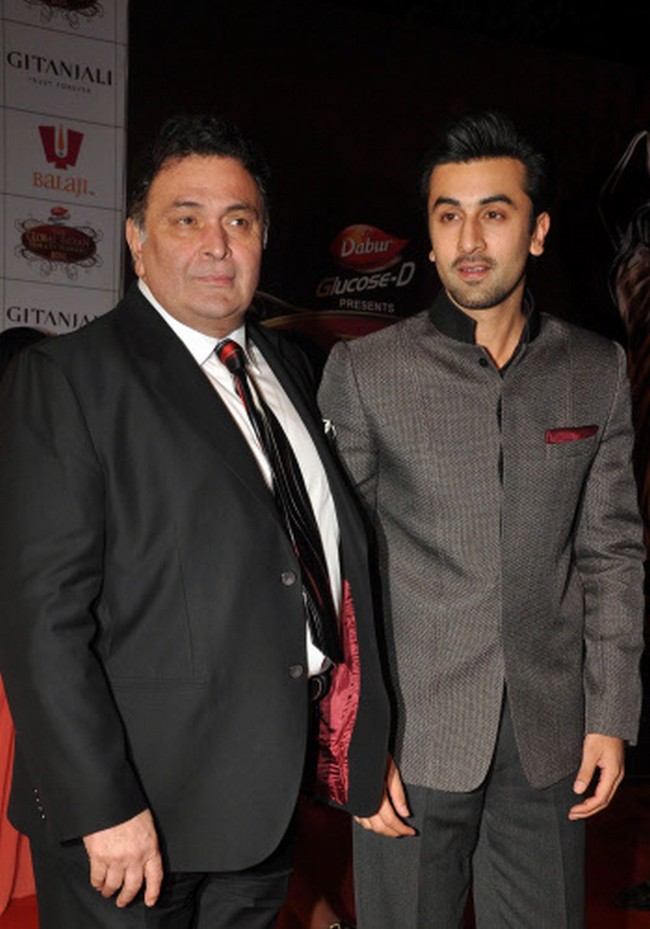 Ranbir and Rishi Kapoor walk the red carpet