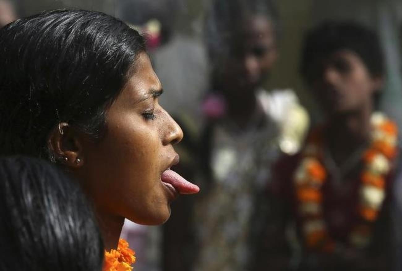 Goddess long tongue Kali and
