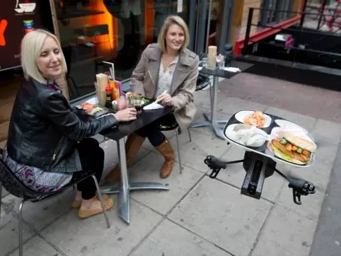 Flying Drones Replace Waiters