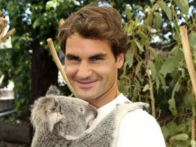 Roger Federer and Koala Bear