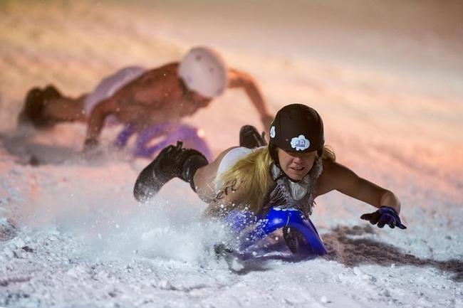 2013 Naked Snow Sledding Race 