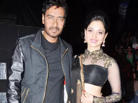 Ajay Devgn, Tamanna during the promotion of Himmatwala