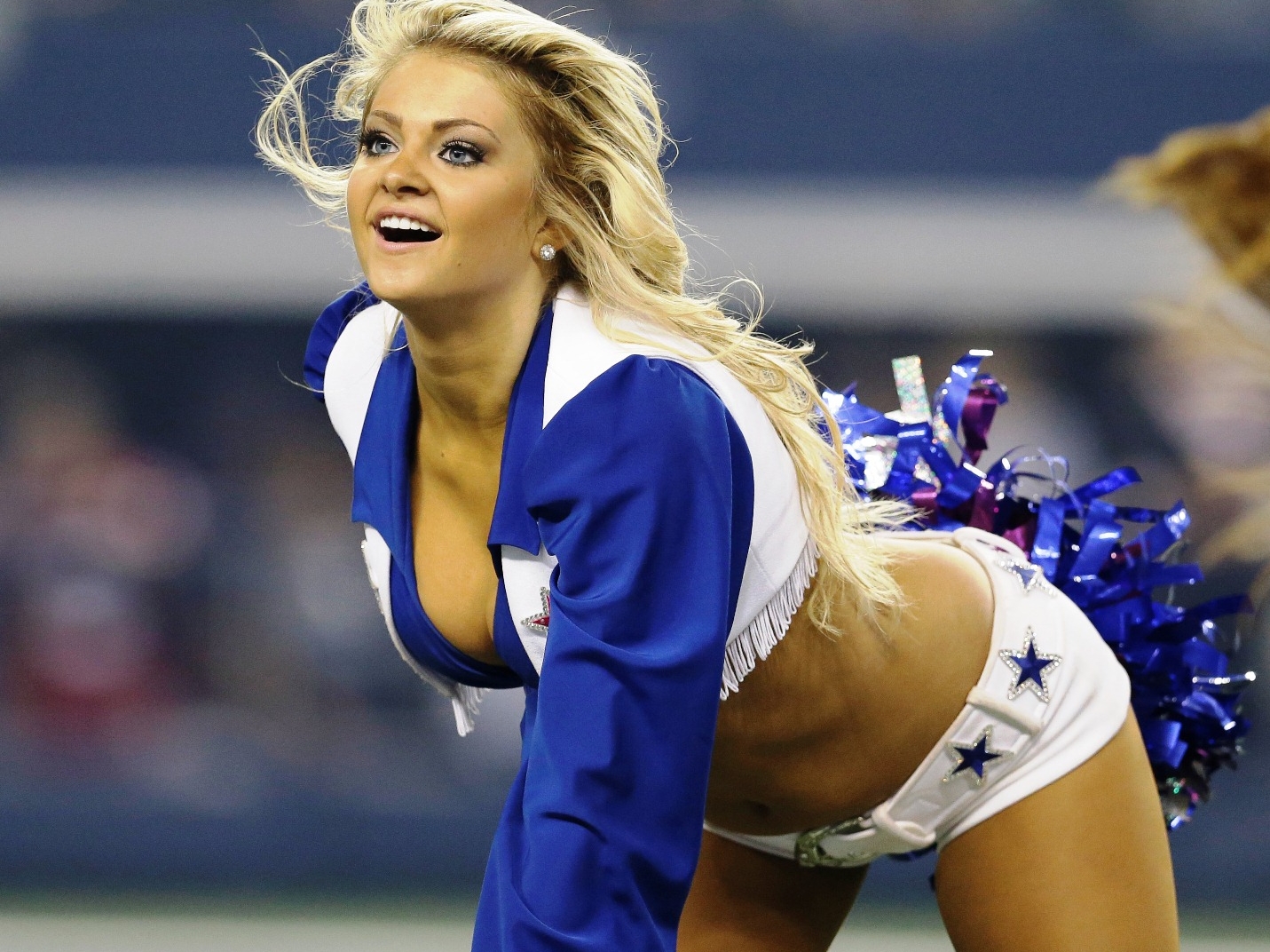 Dallas Cowboys cheerleaders sizzle during the NFL game against Washington R...