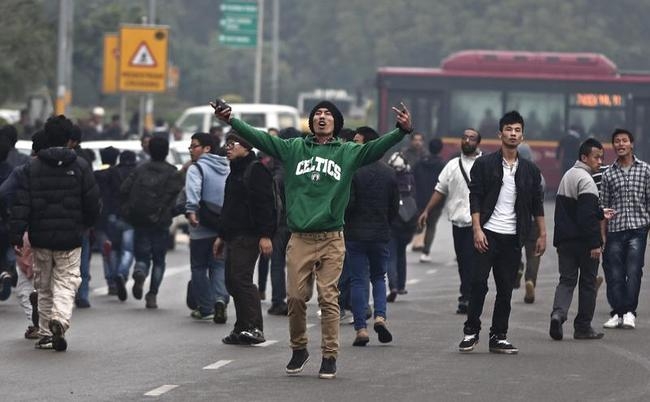 PICS:DelhiPolice Beat Northeast Students