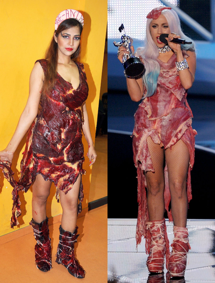 Платье из мяса у леди гаги