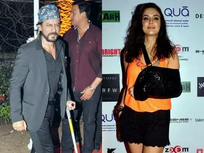 Shah Rukh Khan and Preity Zinta injured