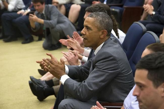 Obama reacts as he watches the World Cup soccer match between the U.S. and Belgium in Washington Obama reacts as he watches the World Cup soccer match between the U.S. and Belgium in Washington