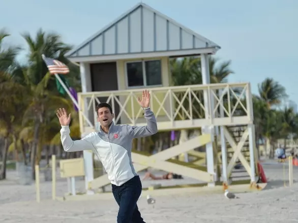PICS: Novak Djokovic Celebrates His Win On Miami Beach