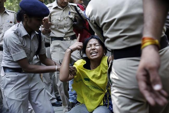 Tibetans protesting Xi Jinping's visit to India Tibetans protesting Xi Jinping's visit to India