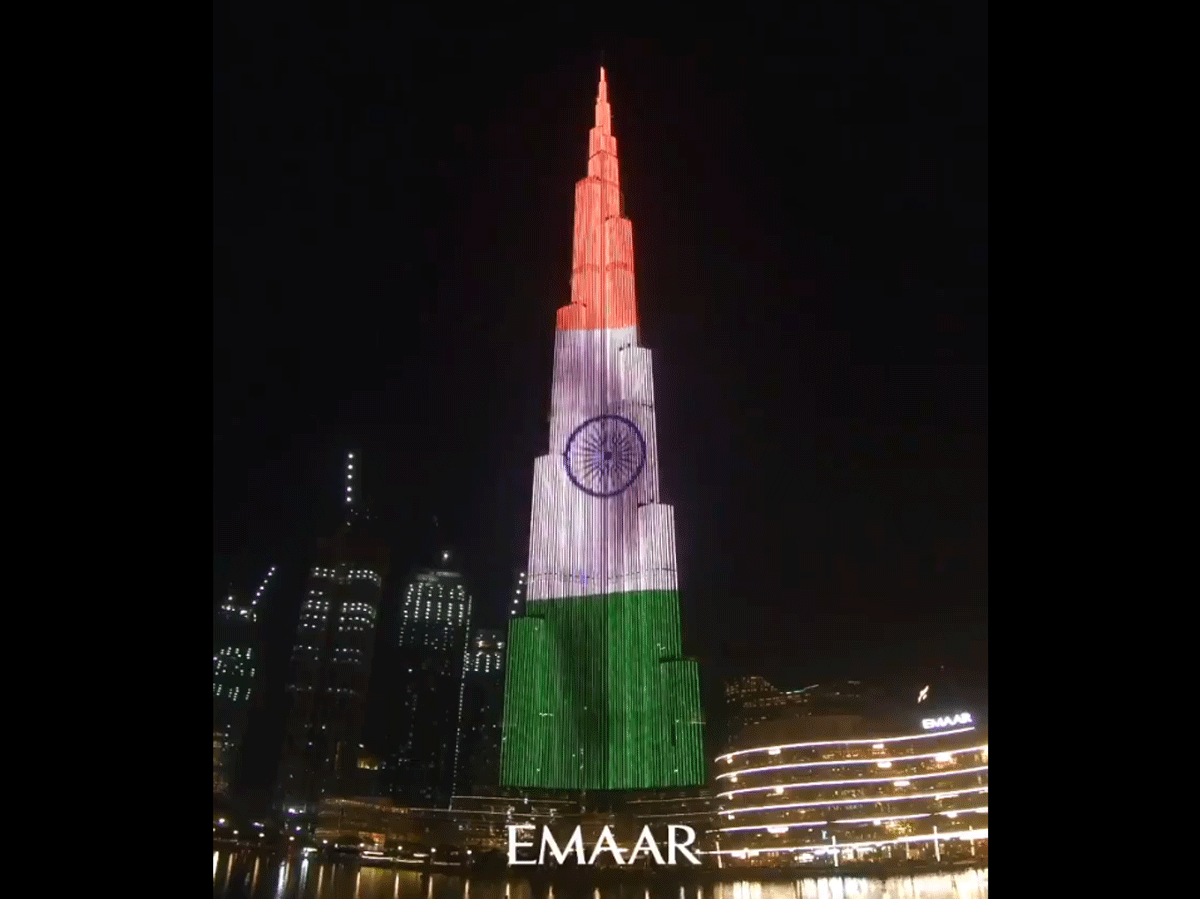 burj khalifa indian flag