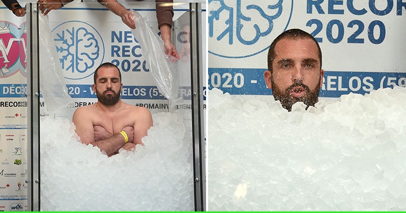 Buried In Ice: Man Sits Immersed In Ice Up To His Neck For Over 2 Hours ...