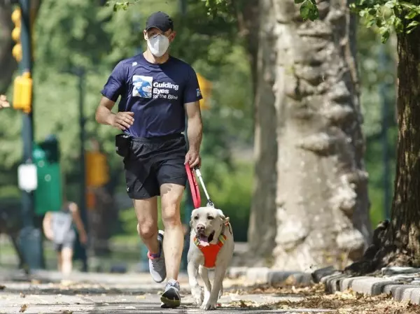 See How The Guide Dogs Helping Blind Runners Stay Fit Despite Coronavirus Pandemic