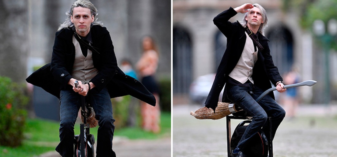 Real Flying Broom With An Electric Unicycle