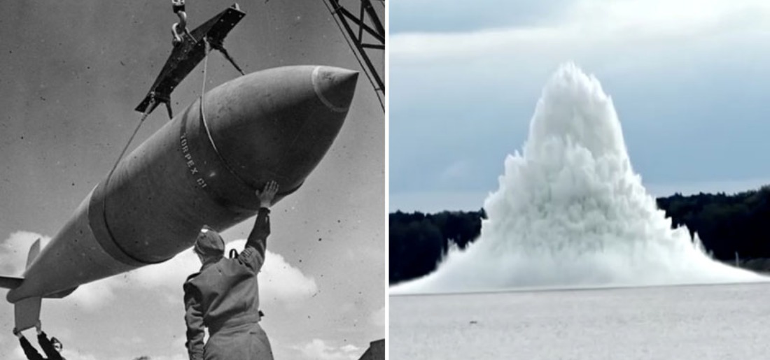 The Largest World War II 'Tallboy' Bomb Explodes Underwater In Poland