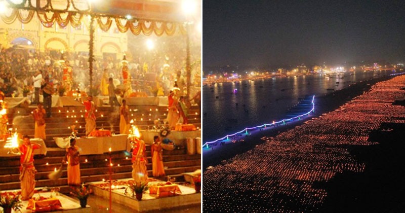 Varanasi City Is Glowing Golden As Lakhs Of Clay Lamps Shine On Dev ...