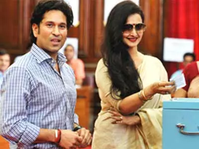 Vice-presidential election: Rekha, Sachin cast their votes