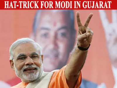 Modi scores a hat-trick in Gujarat, says he will go to Delhi for a day