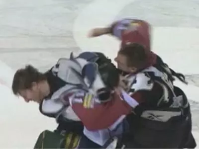 Ice hockey match turns into vicious brawl