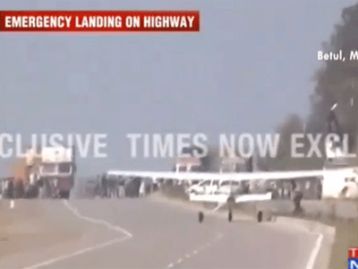 Plane Lands on Highway