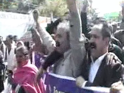 J&K: Sarpanches protest against Omar govt
