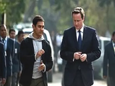 Aamir Khan with British PM David Cameron