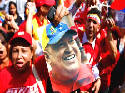 Supporters gather to pay tribute to Venezuela President Chavez