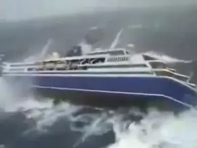 Cruise Ship in Tsunami